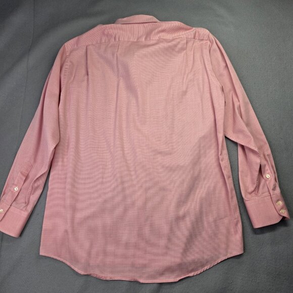 Lacoste Shirt Men 42 Large Red Micro Check Button Down Long Sleeve France Preppy - Picture 6 of 13